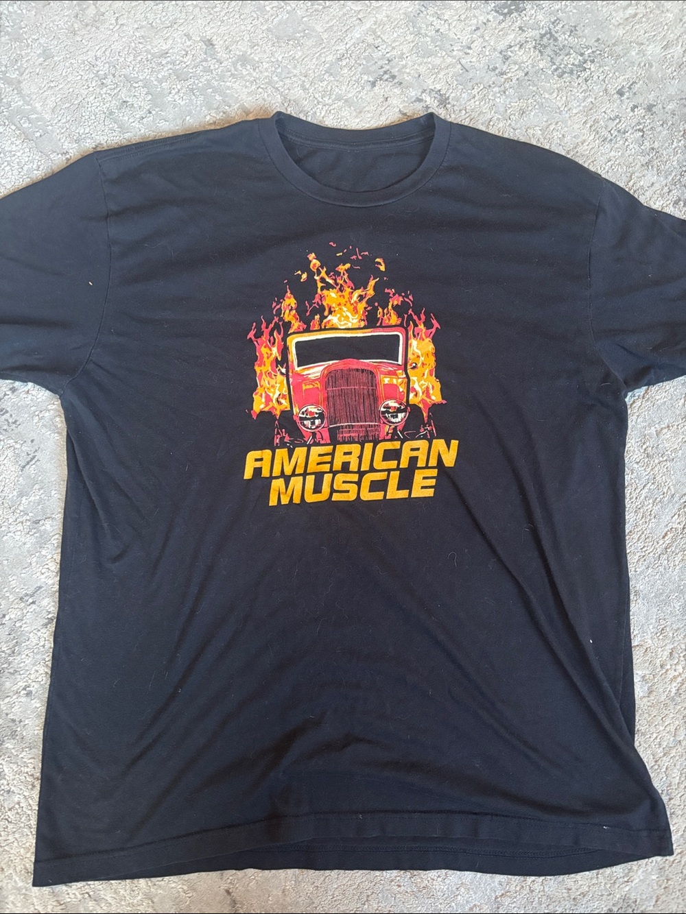 American Muscle Black Graphic Tee - 'American Muscle' EST XL